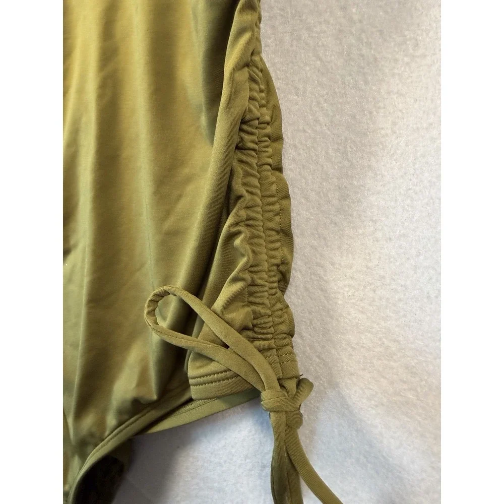 Michael Kors Size 14 Swimsuit Ruched Tie Side One Peice  Olive Green NWOT